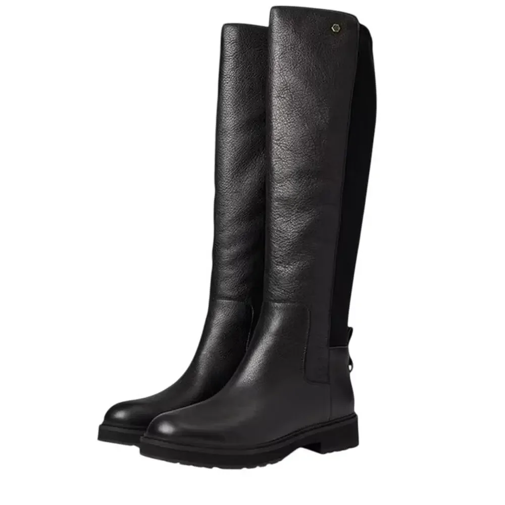 COLE HAAN Womens Greenwich Knee High Boots 6.5 M Black Leather Waterproof NWOB